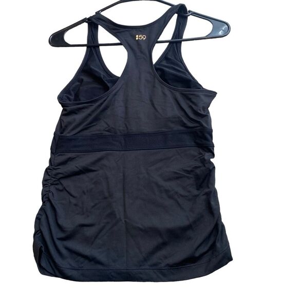 Splits59 Women’s M Bandage Racerback Athletic Tank Black Ruched Sides Shelf Bra - Picture 5 of 10